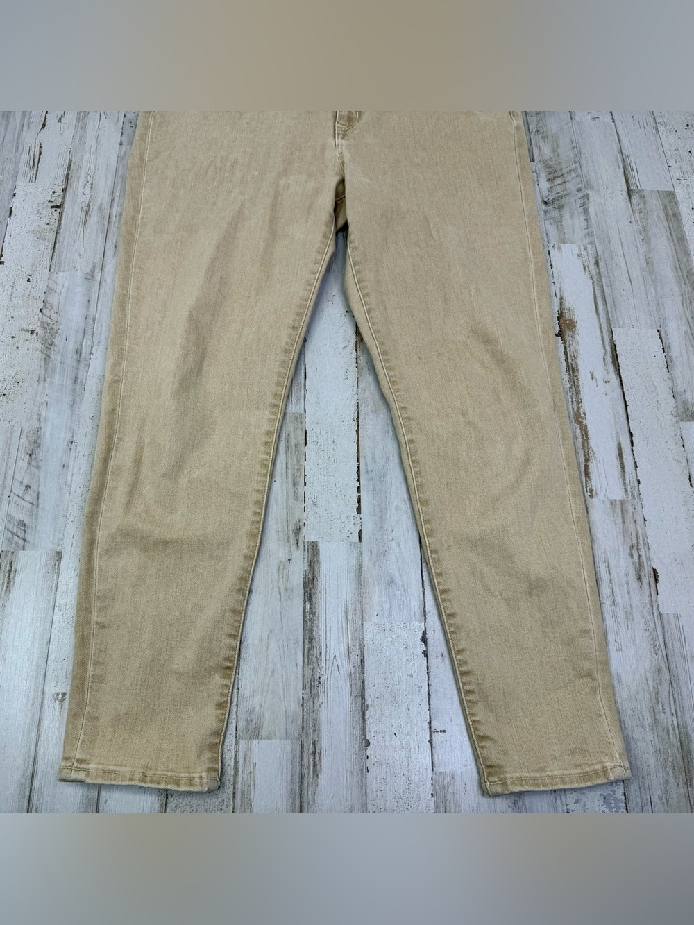 LRL Lauren Jeans Co Ralph Lauren 14 (36x27) Premier Skinny Ankle Jeans Tan - Picture 3 of 12